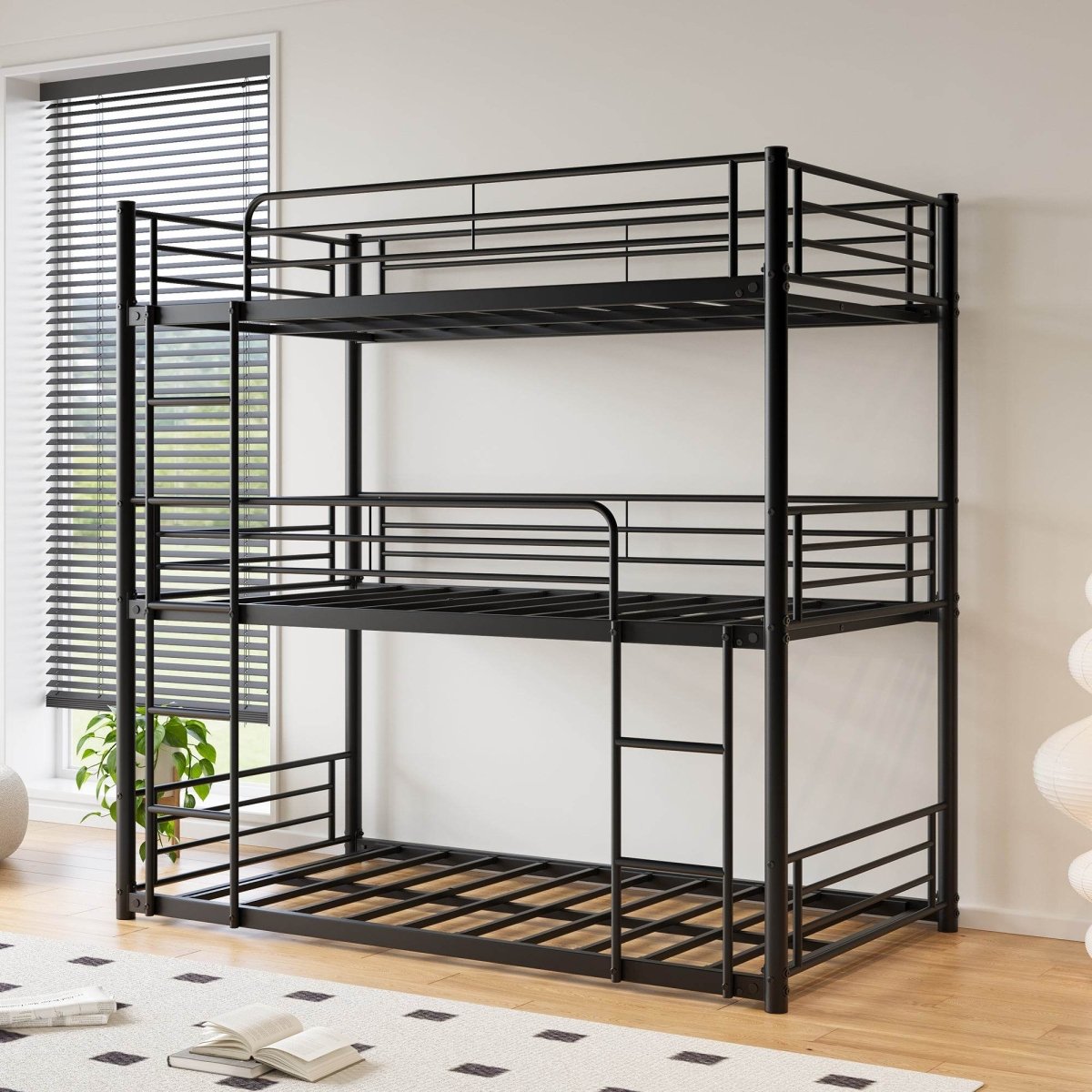 Triple Twin Metal Twin Size Bunk Bed Frame - Dreamtide - Omega Lifestyles