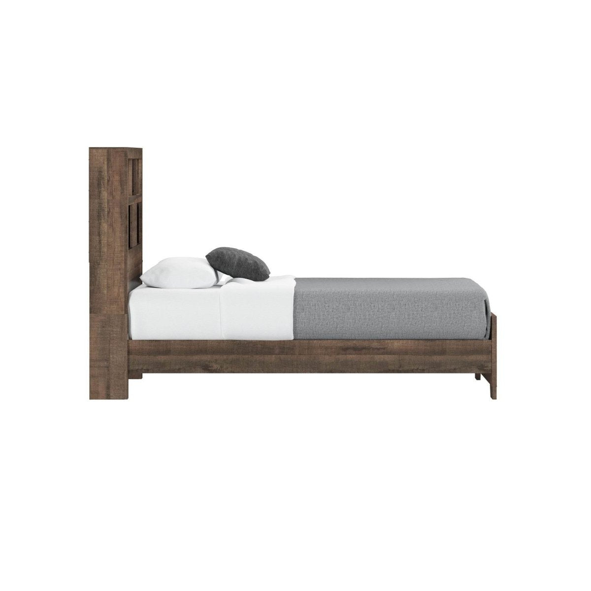 Twin Brown Engineered Wood Bookcase Bed Frame - Dreamtide - Omega Lifestyles