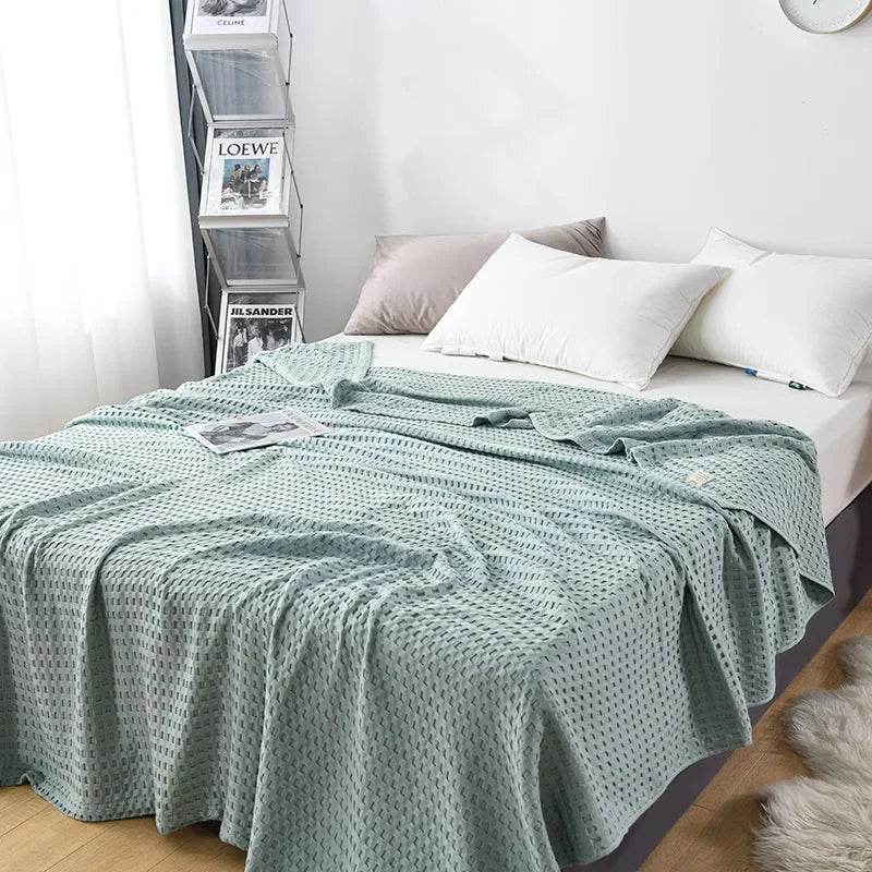 100% Cotton Summer Waffle Knit Breathable Blanket - Sleep Galleria