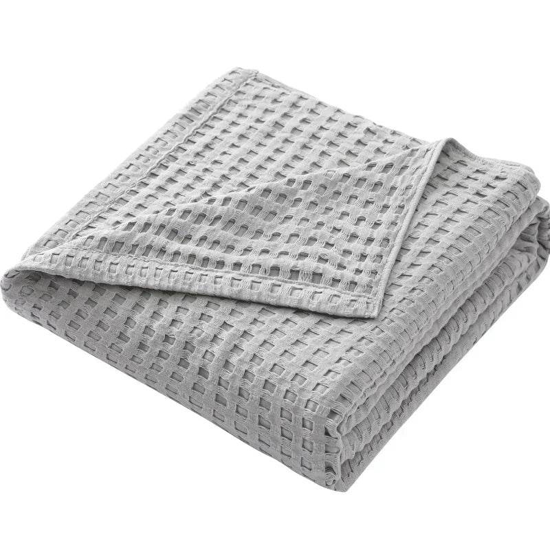 100% Cotton Summer Waffle Knit Breathable Blanket - Sleep Galleria
