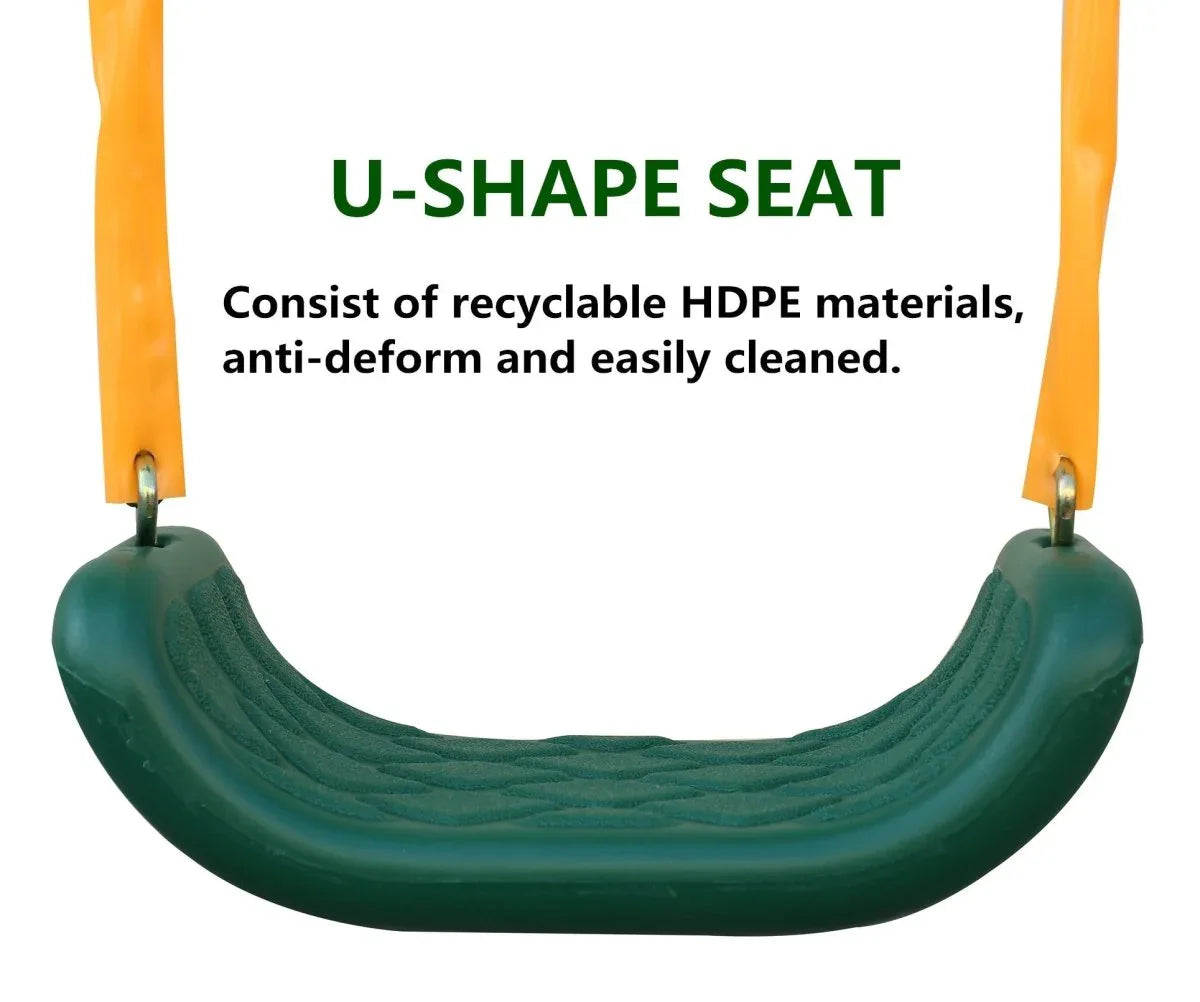 2-in-1 Backyard Swing Set With Belt Swing And Glider - Omega Lifestyles