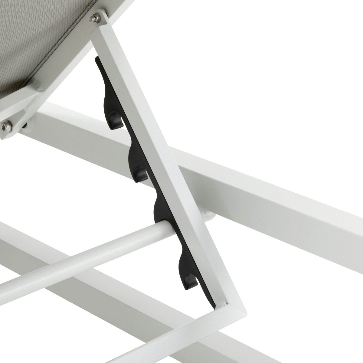 2 - Piece Adjustable Outdoor Aluminum Frame Textilene Chaise Lounge - Driftwood - Omega Lifestyles