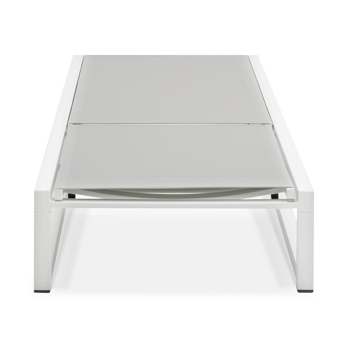 2 - Piece Adjustable Outdoor Aluminum Frame Textilene Chaise Lounge - Driftwood - Omega Lifestyles