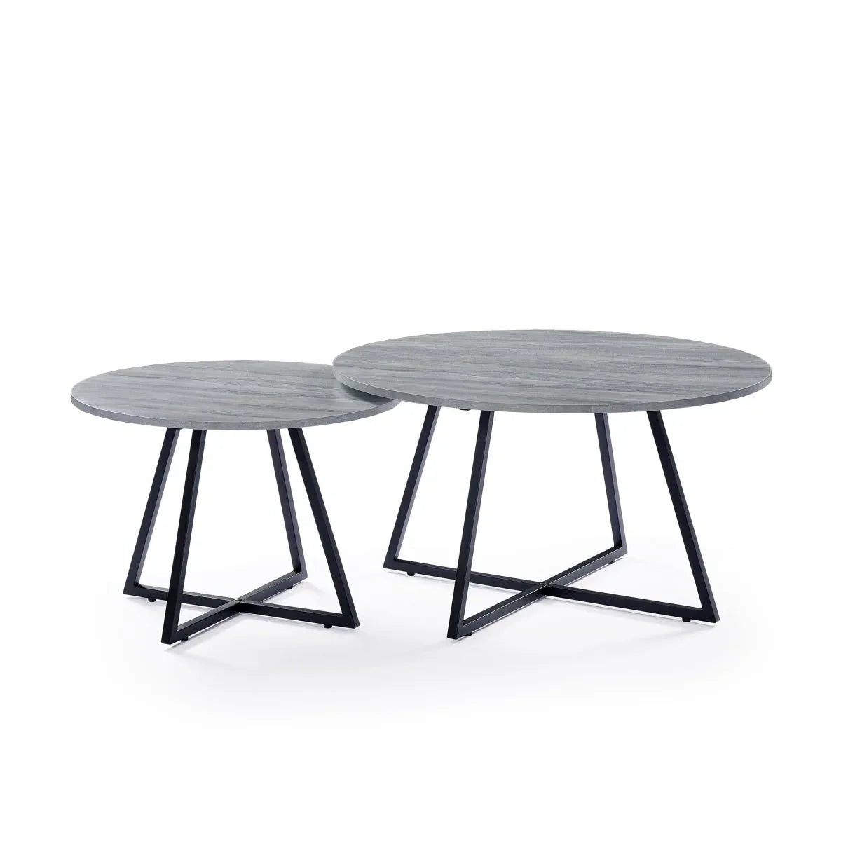2-Piece Modern Round Scandinavian Nesting Coffee Table Set - Omega Lifestyles