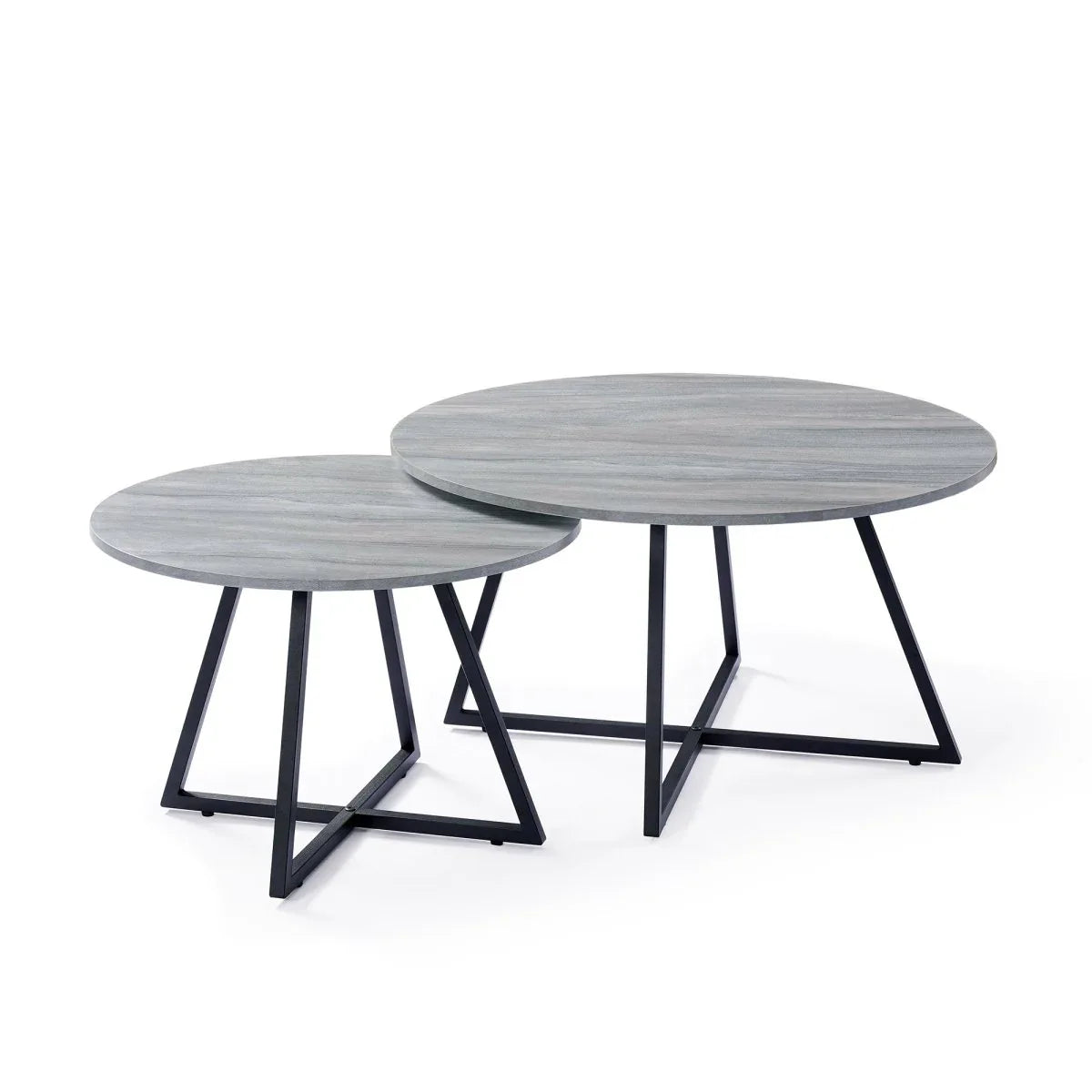 2-Piece Modern Round Scandinavian Nesting Coffee Table Set - Omega Lifestyles