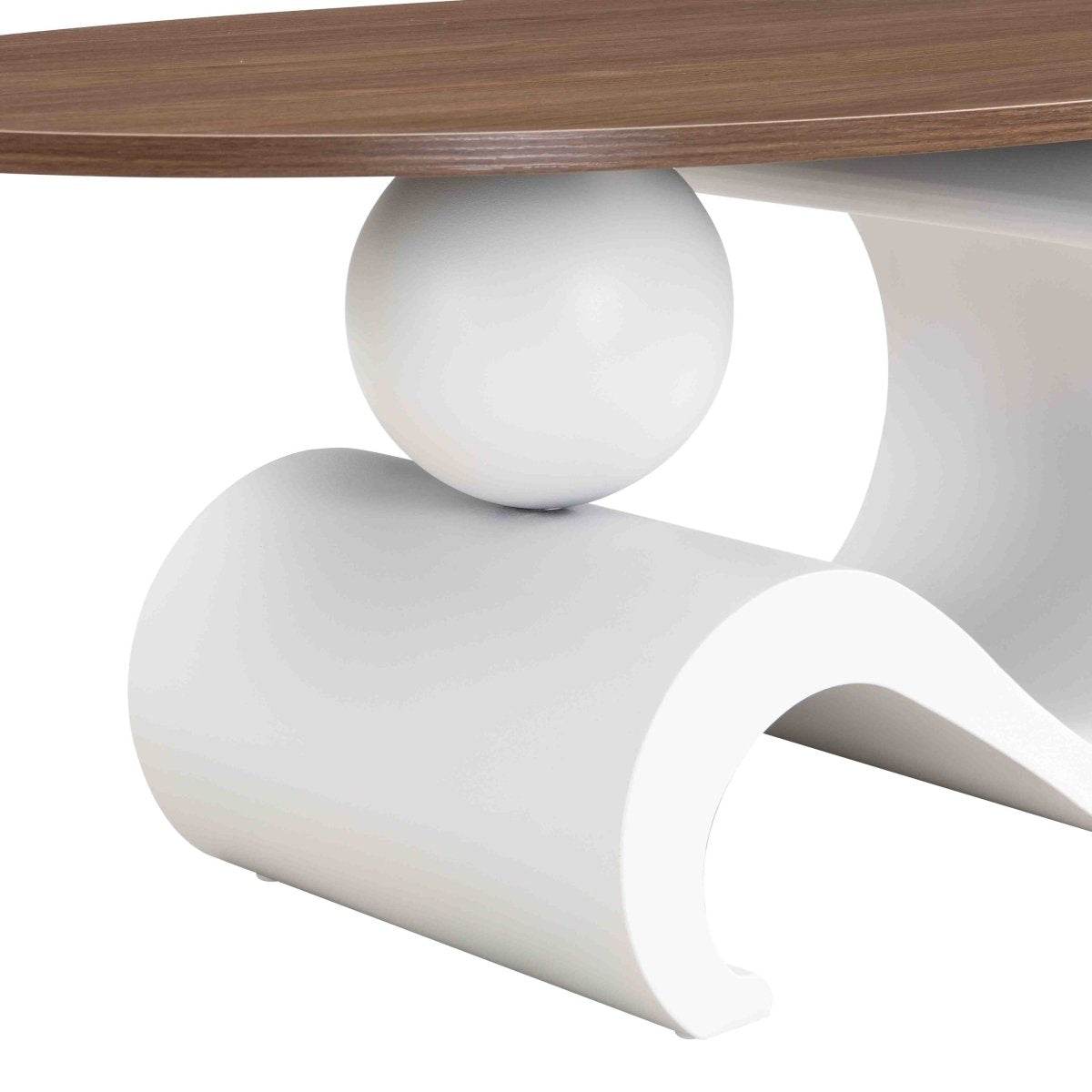 2-Piece White Oval And Round Nesting Coffee Tables - Sleep Galleria