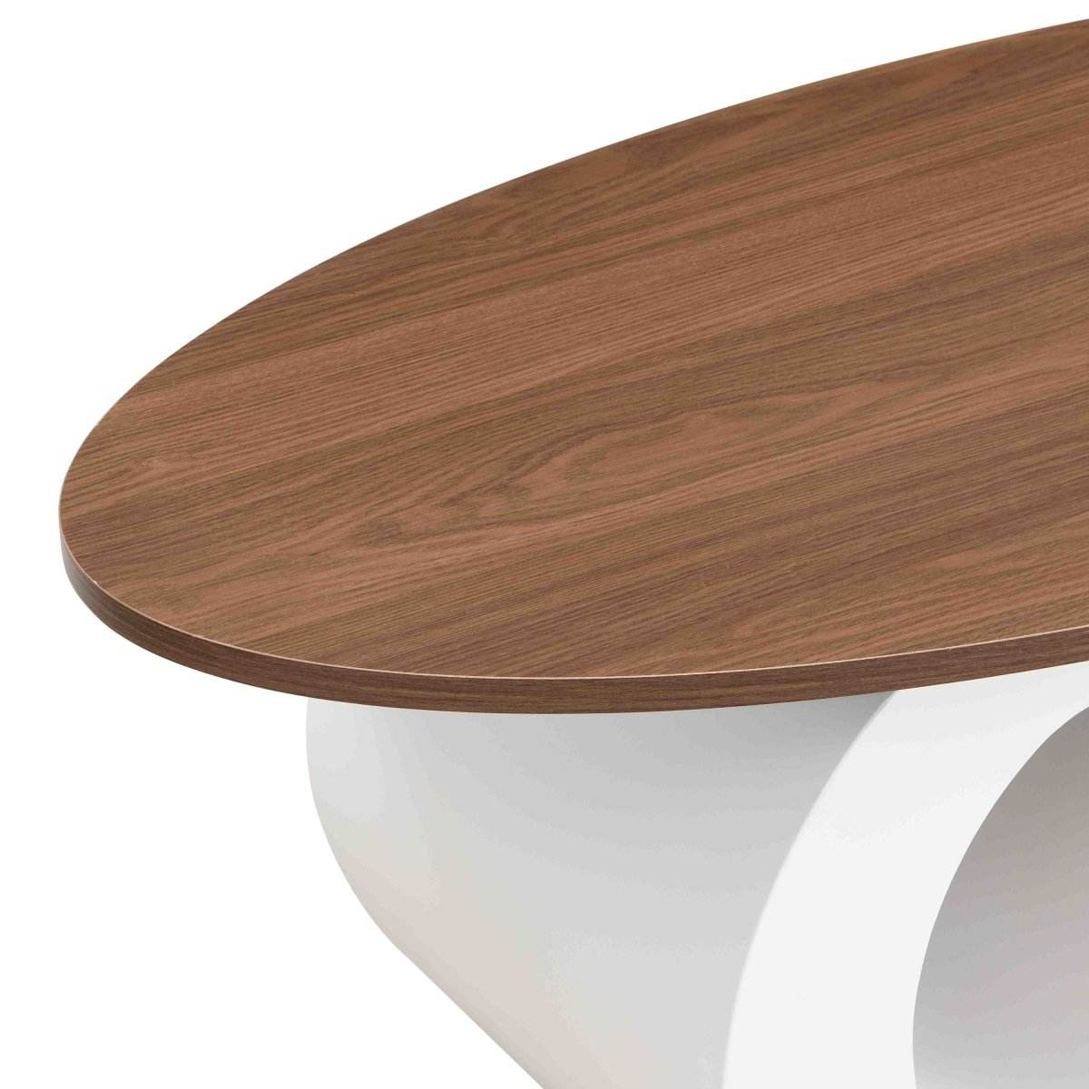 2-Piece White Oval And Round Nesting Coffee Tables - Sleep Galleria