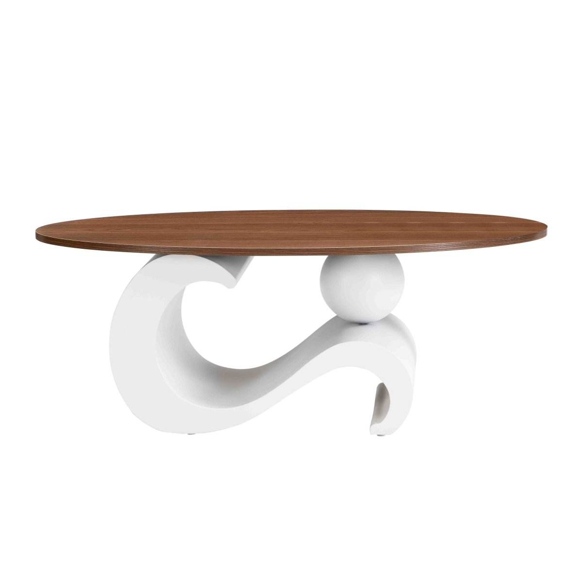 2-Piece White Oval And Round Nesting Coffee Tables - Sleep Galleria