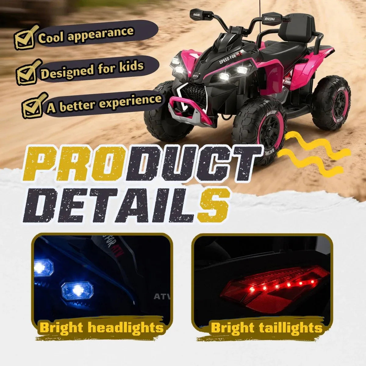 24V Kids Remote Control Electric Ride On ATV With Bluetooth - Omega Lifestyles