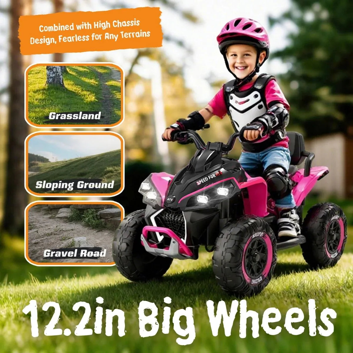 24V Kids Remote Control Electric Ride On ATV With Bluetooth - Omega Lifestyles