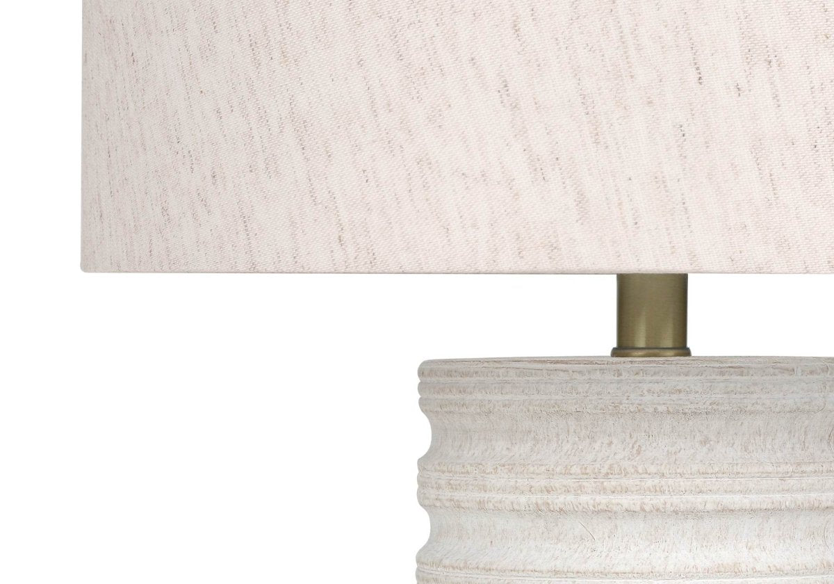 28-Inch Cream Resin Cylinder Table Lamp - Sleep Galleria