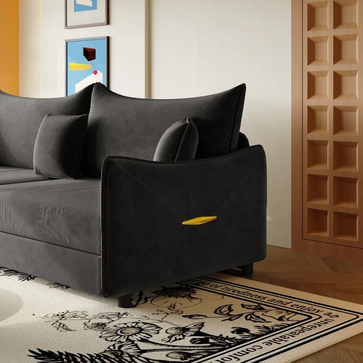 3-in-1 Convertible Velvet Sleeper Sofa Bed With Pillows - Omega Lifestyles