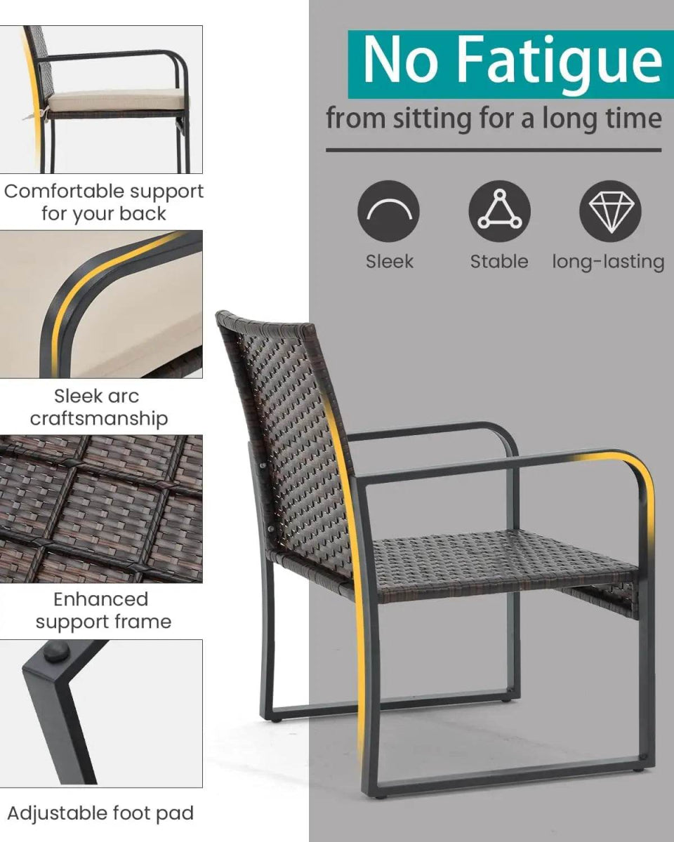 3-Piece Outdoor Patio Furniture Set With Cushions - Omega Lifestyles