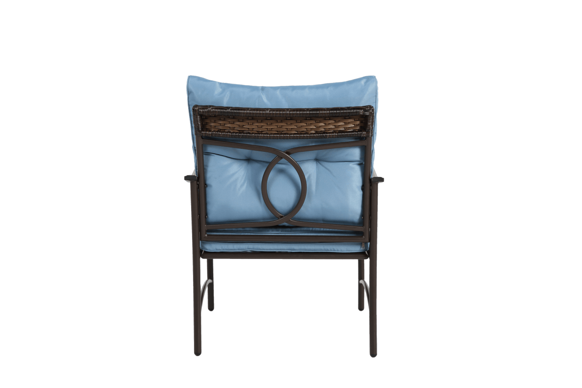 3 - Piece Outdoor Steel Frame Wicker Patio Furniture Set - Driftwood - Omega Lifestyles