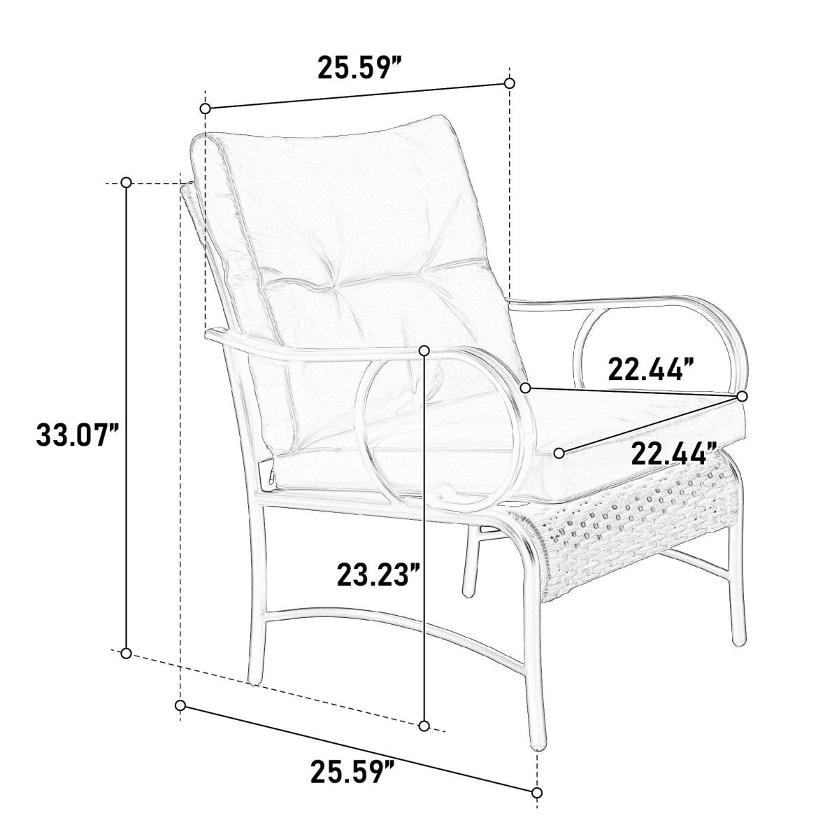 3 - Piece Outdoor Steel Frame Wicker Patio Furniture Set - Driftwood - Omega Lifestyles