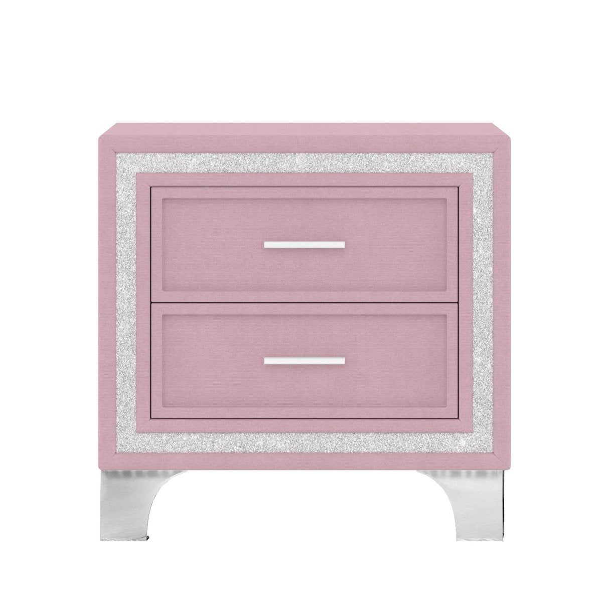 3-Piece Pink Upholstered Bedroom Set With LED Lights - Sleep Galleria