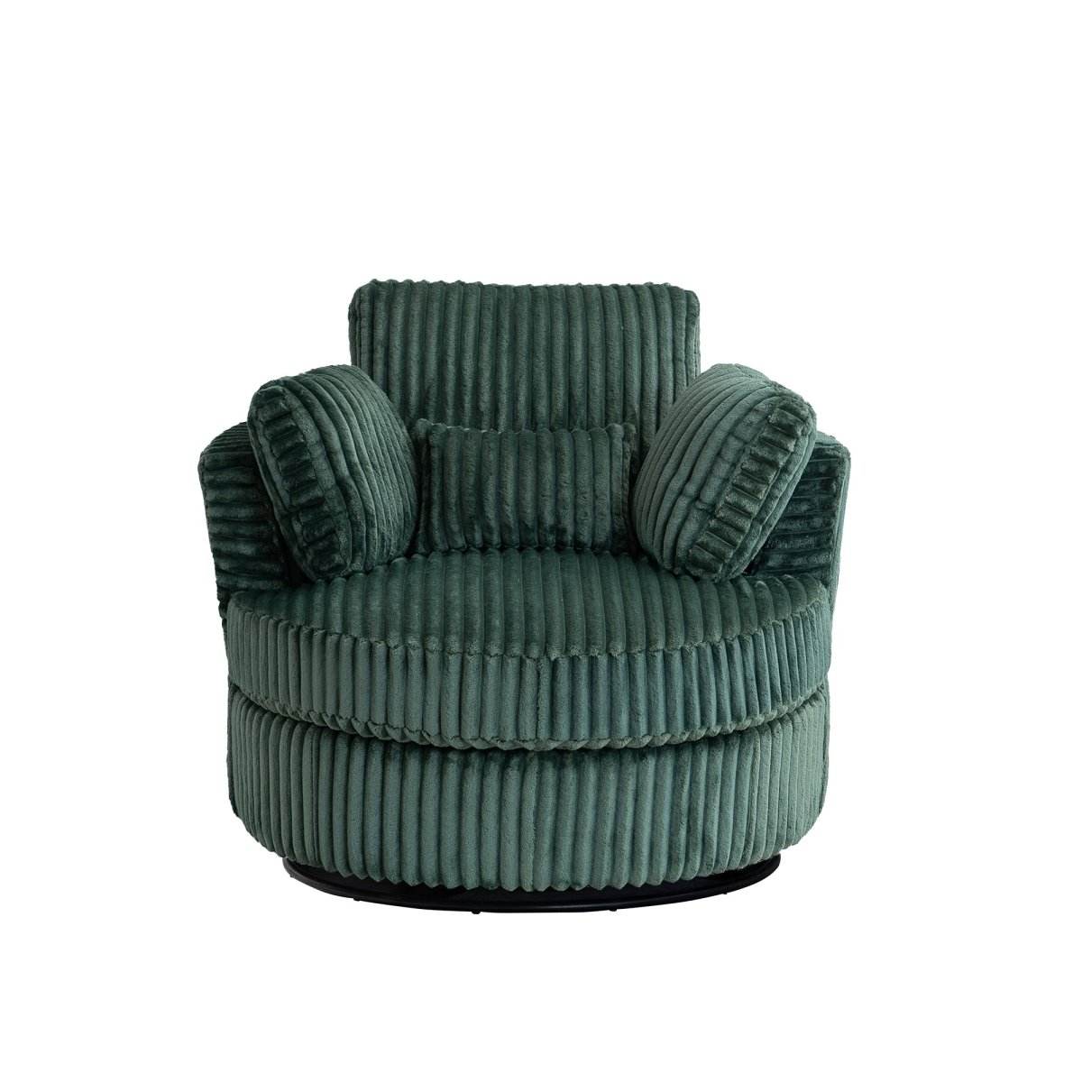 360-Degree Swivel Plush Corduroy Accent Chair With Pillows - Sleep Galleria