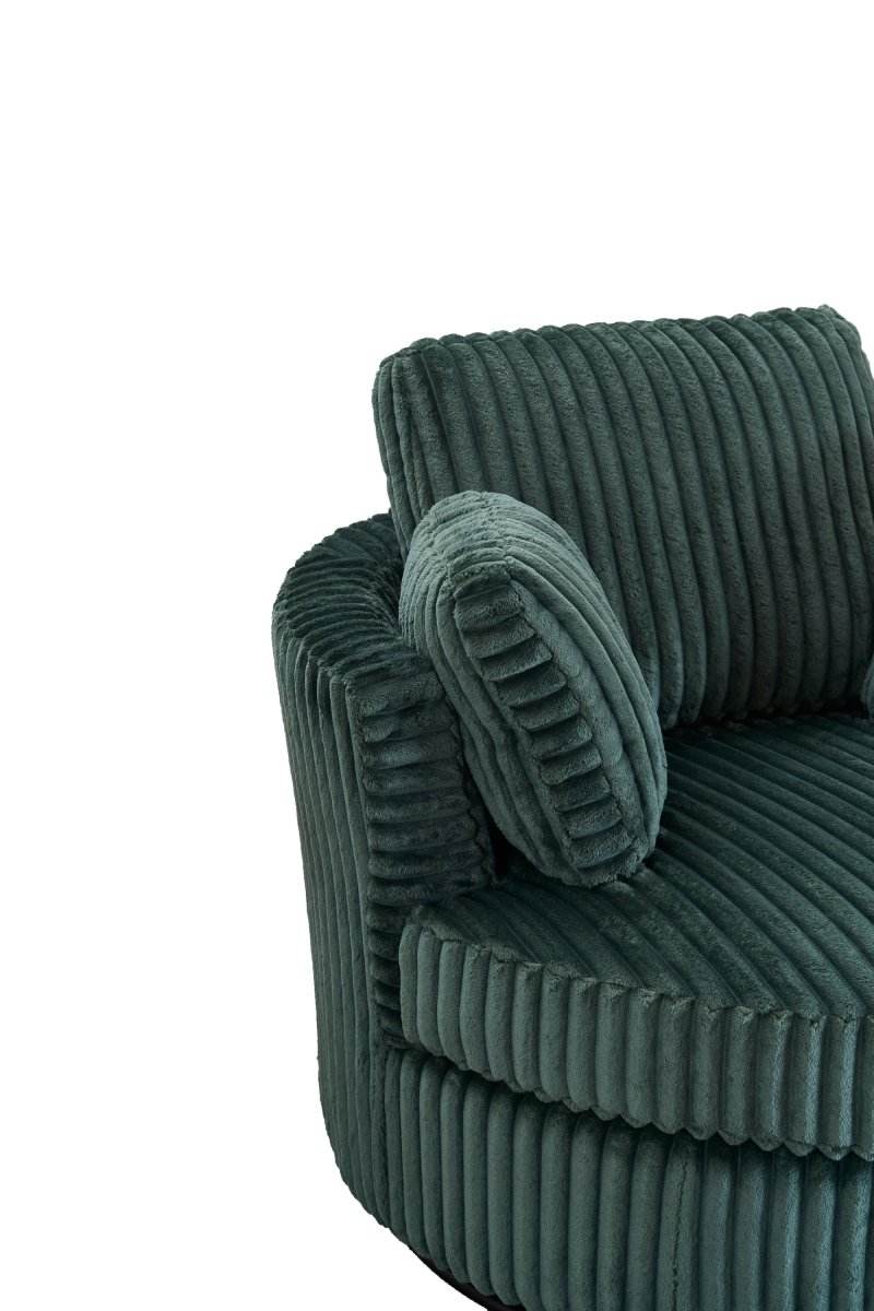 360-Degree Swivel Plush Corduroy Accent Chair With Pillows - Sleep Galleria