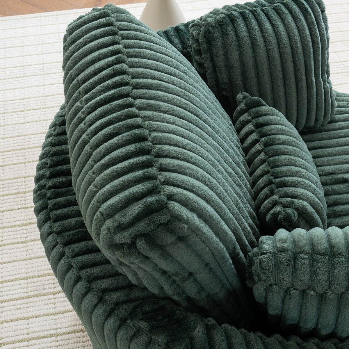 360-Degree Swivel Plush Corduroy Accent Chair With Pillows - Sleep Galleria