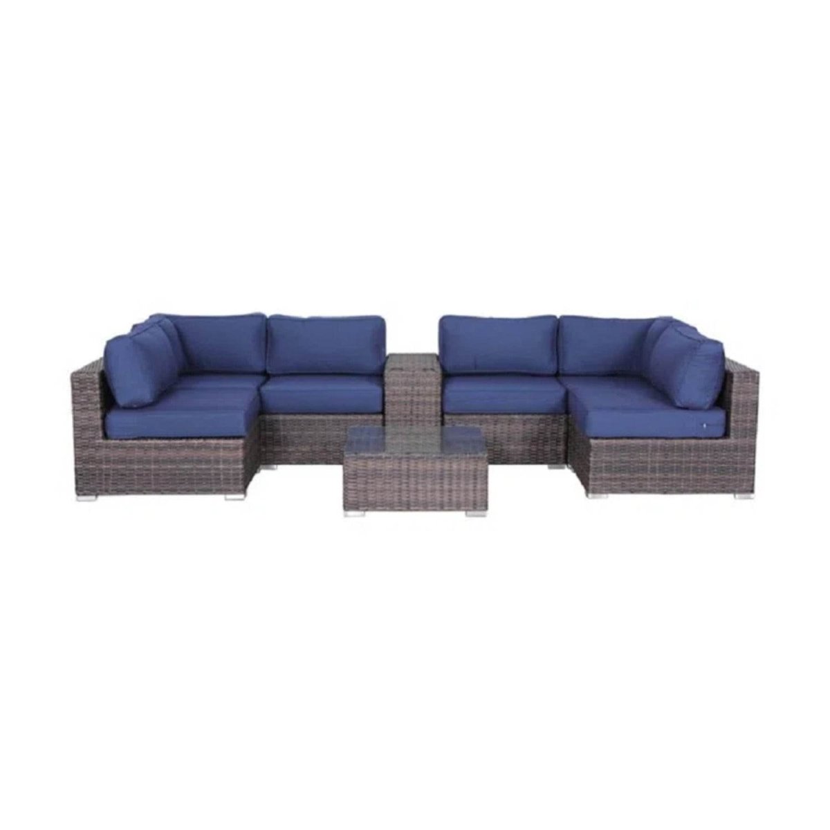 4 - Person Fully Assembled Weatherproof Wicker Patio Seating Set - Driftwood - Omega Lifestyles