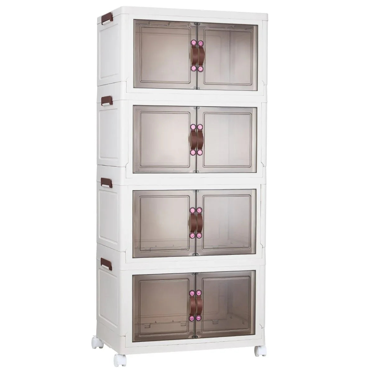 4-Tier Foldable Heavy-Duty PP Plastic Storage Cabinet - Omega Lifestyles