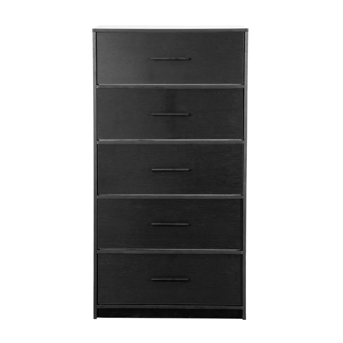 5-Drawer Modern Fabric Storage Dresser Black - Omega Lifestyles