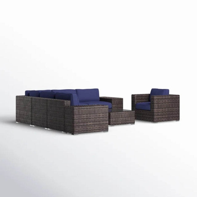 5-Person Outdoor Sectional Sofa Set With Wicker Frame - Omega Lifestyles