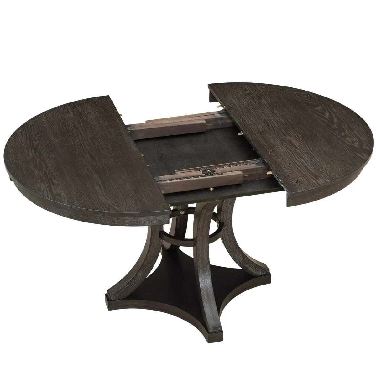 5-Piece Extendable Round Dining Table Set With Upholstered Chairs - Omega Lifestyles