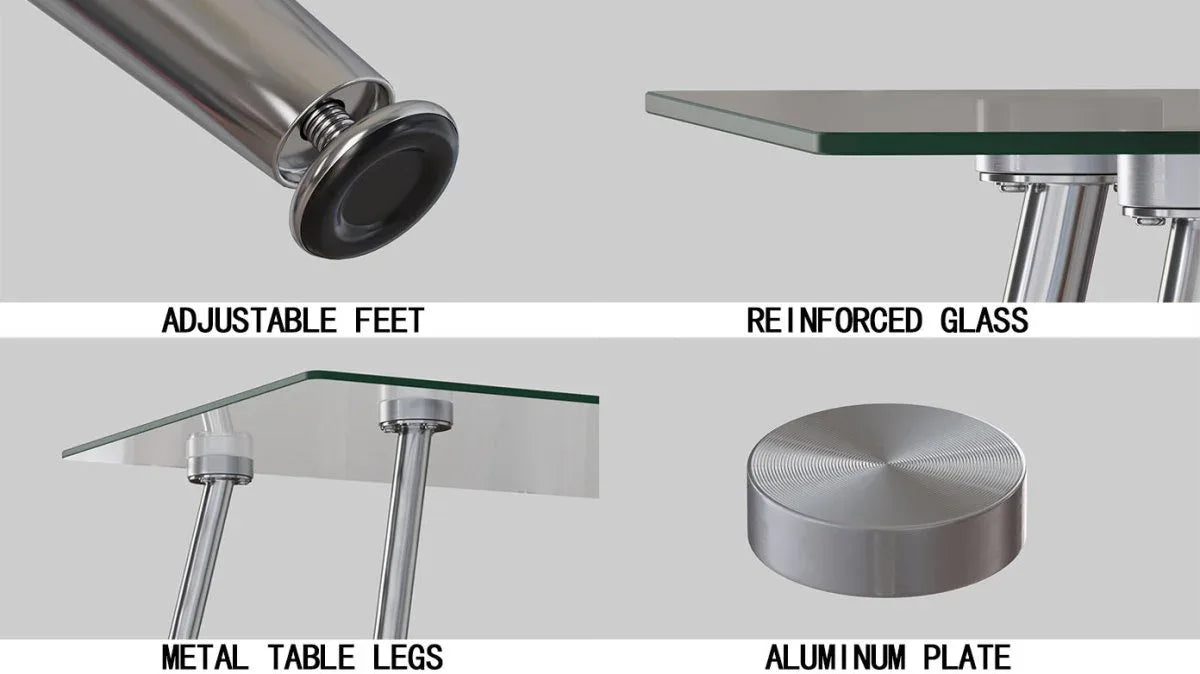 51-Inch Tempered Glass Dining Table Set With Chairs - Omega Lifestyles