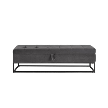 58-Inch Velvet Storage Bench With Metal Base - Sleep Galleria