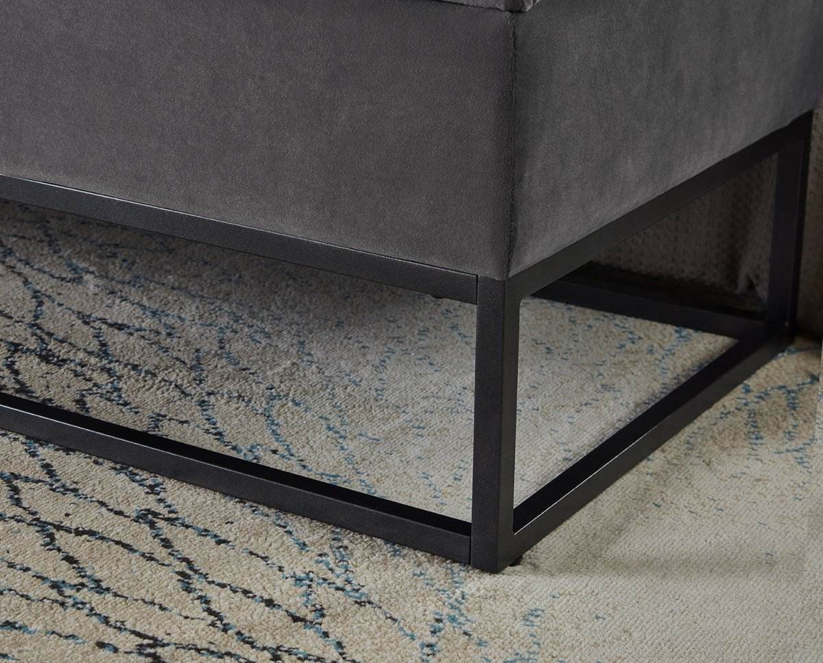 58-Inch Velvet Storage Bench With Metal Base - Sleep Galleria