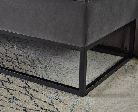 58-Inch Velvet Storage Bench With Metal Base - Sleep Galleria
