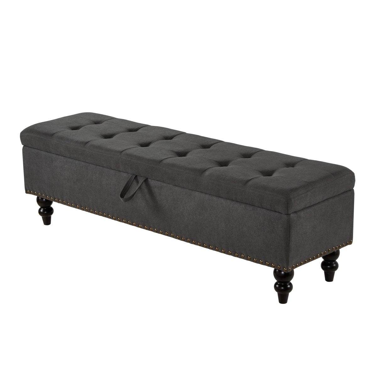 59-Inch Upholstered Storage Bed Bench With Ottoman - Sleep Galleria