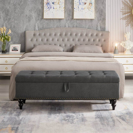 59-Inch Upholstered Storage Bed Bench With Ottoman - Sleep Galleria
