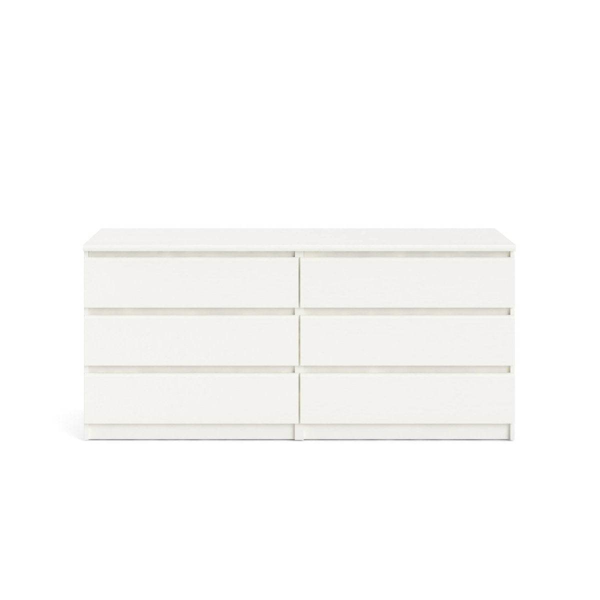 6-Drawer Freestanding White Particle Board Dresser - Sleep Galleria
