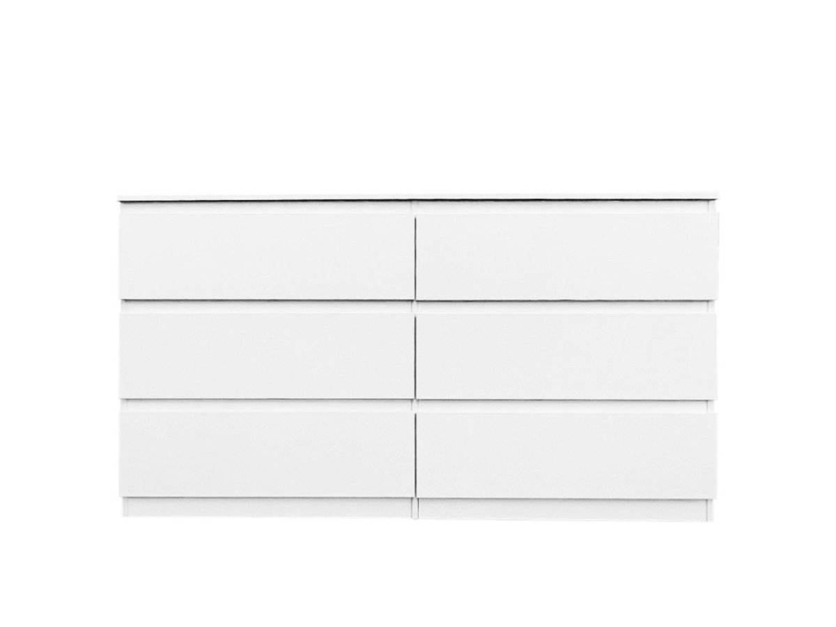 6-Drawer Freestanding White Particle Board Dresser - Sleep Galleria