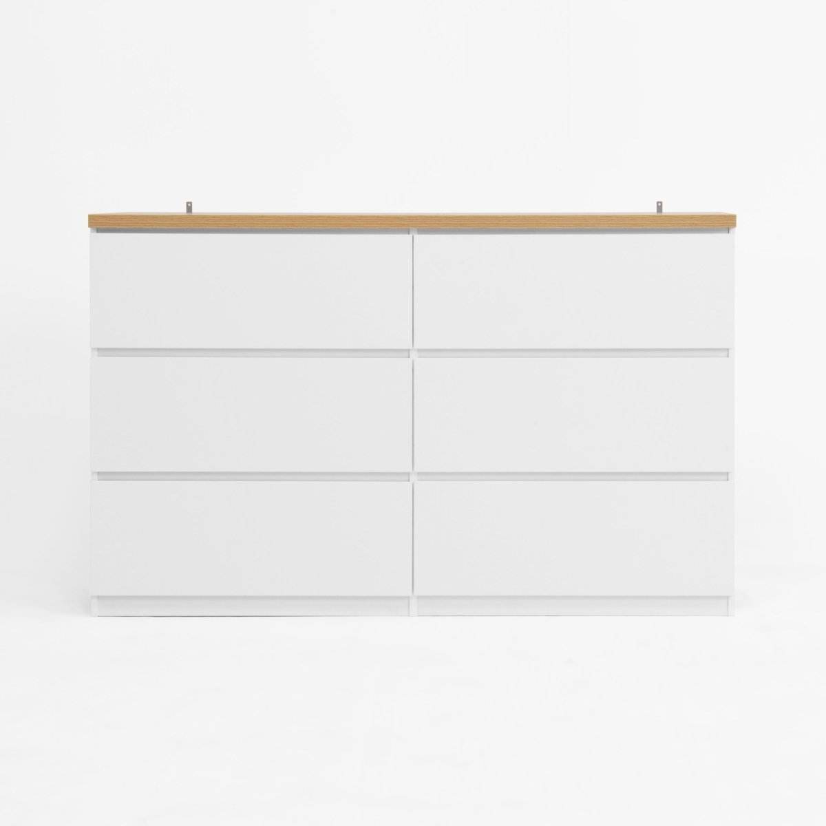 6-Drawer White Particle Board Storage Dresser Cabinet - Sleep Galleria