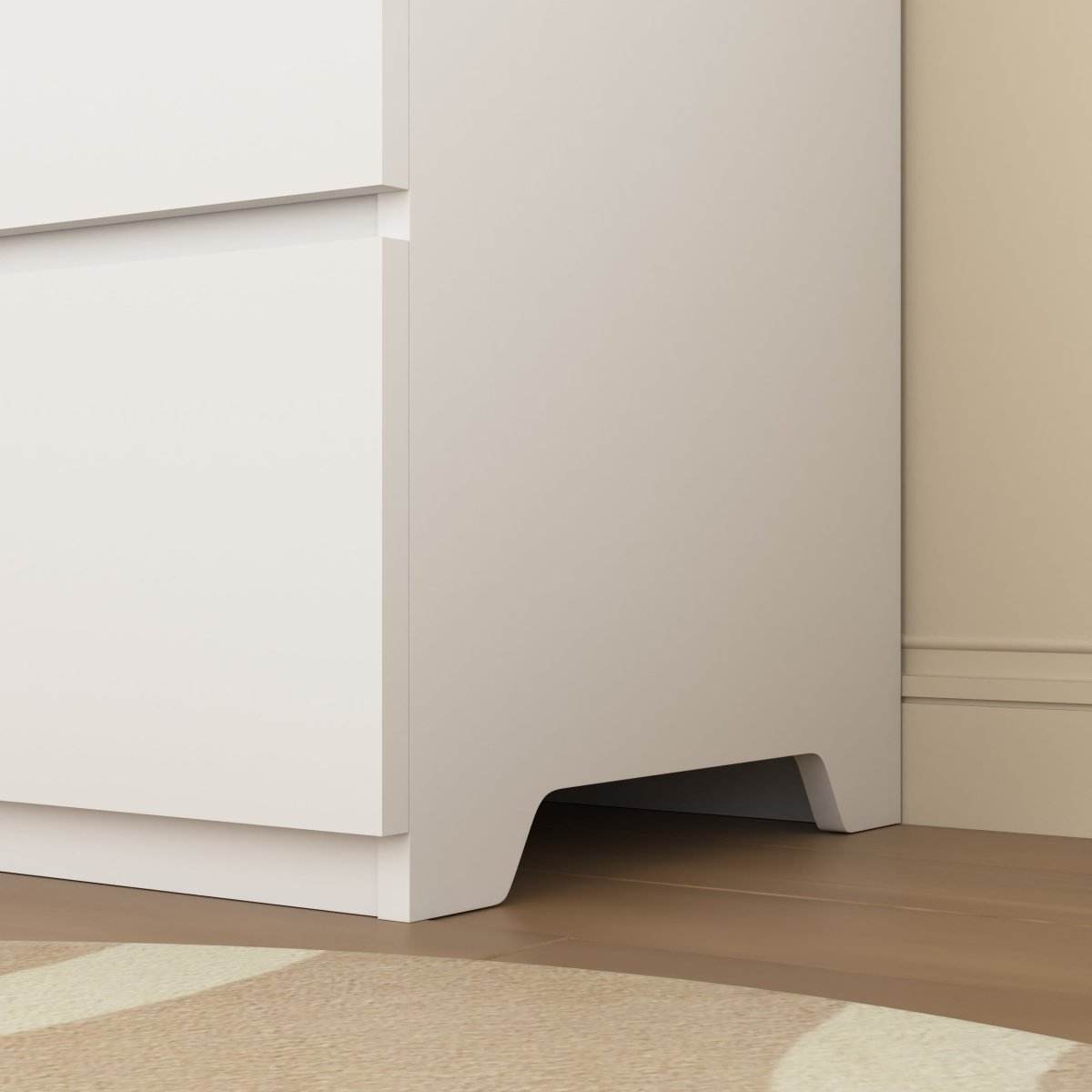 6-Drawer White Particle Board Storage Dresser Cabinet - Sleep Galleria