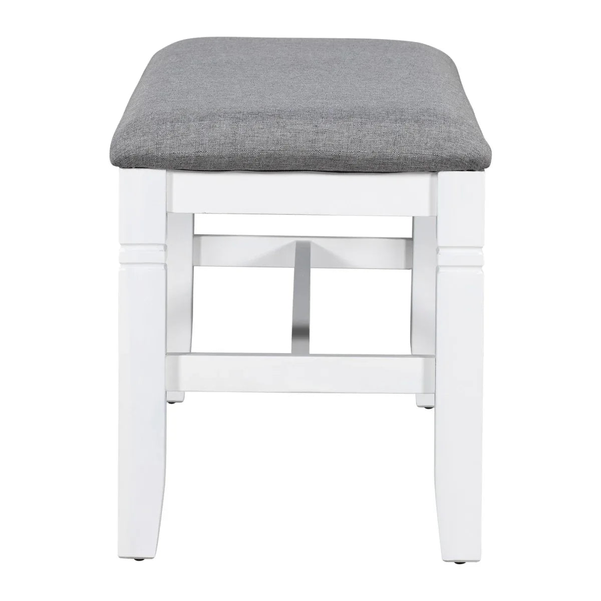 6-Piece Farmhouse Solid Wood Dining Table Set With Upholstered Bench - Omega Lifestyles