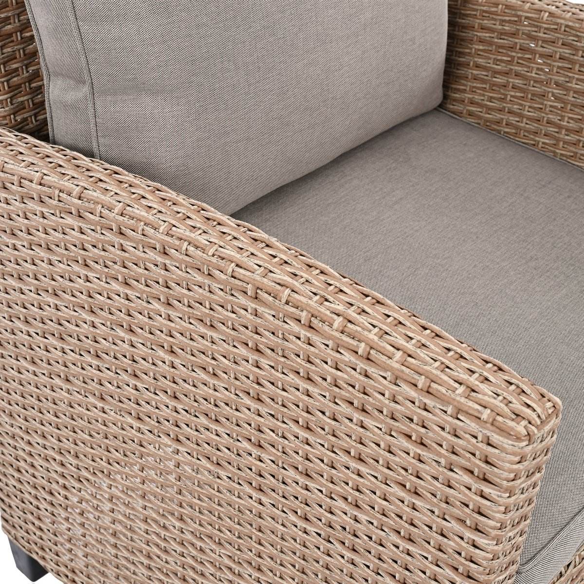 6-Piece Outdoor PE Rattan Patio Furniture Set With Cushions - Omega Lifestyles