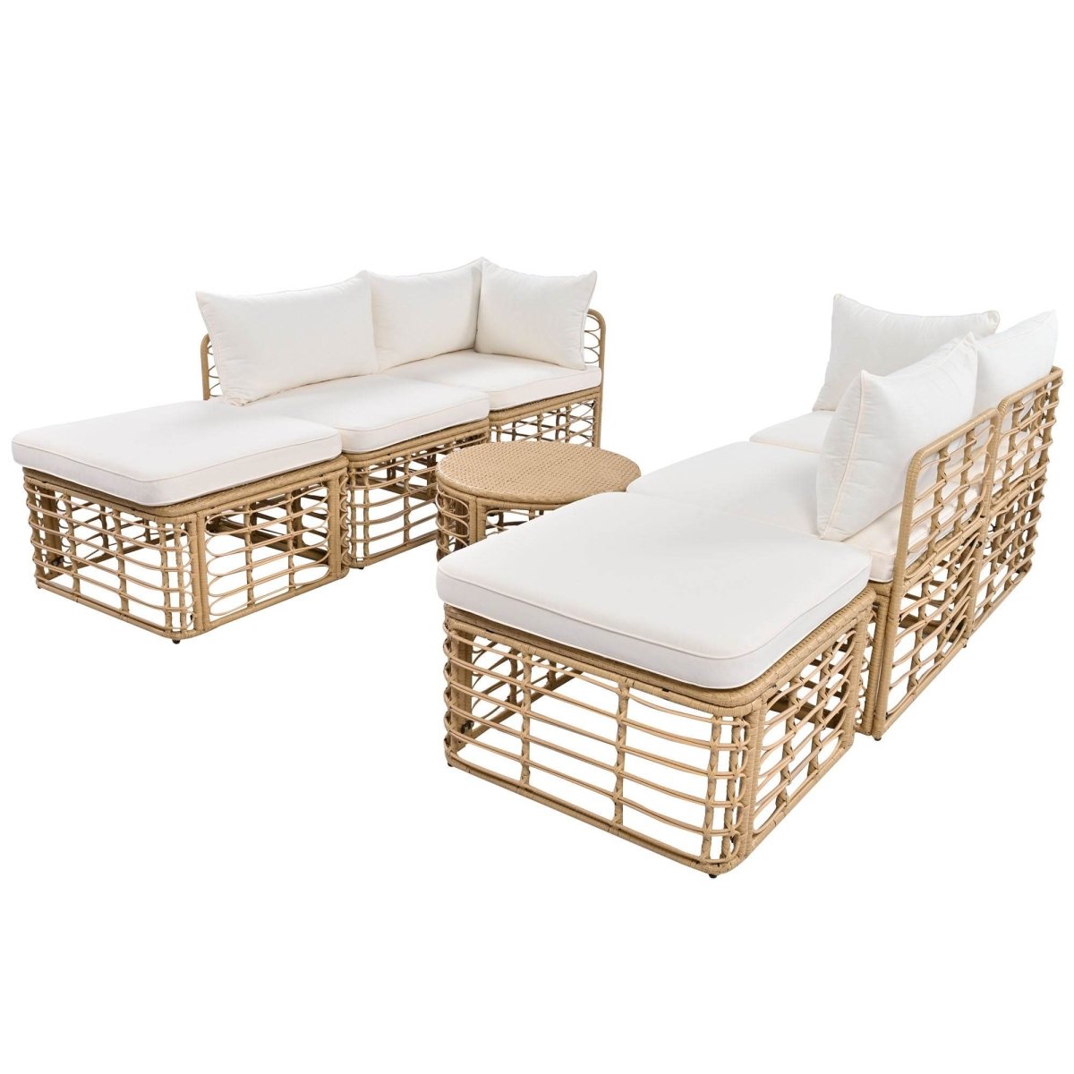 7-Piece All-Weather Wicker Outdoor Patio Sofa Set - Sleep Galleria