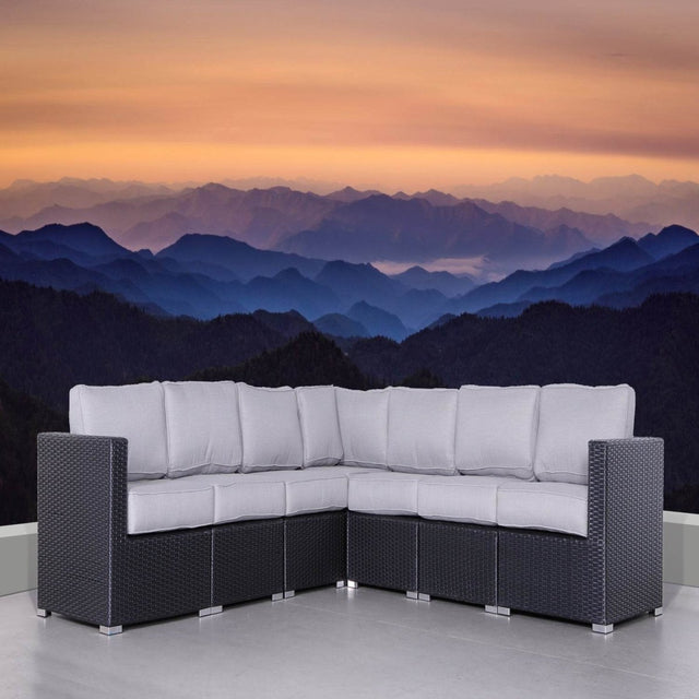 7-Piece Aluminum Wicker Outdoor Patio Sectional Set With Cushions - Omega Lifestyles