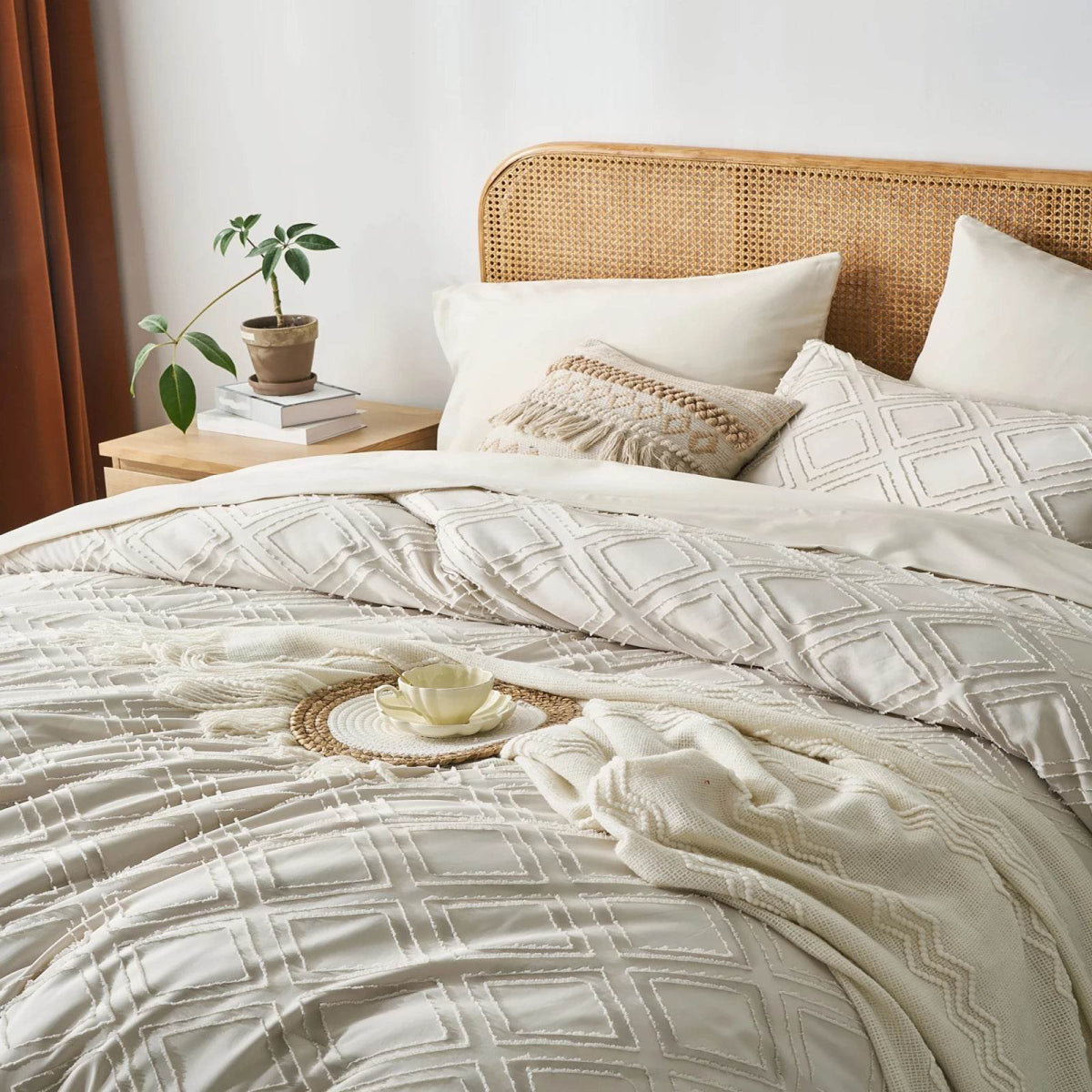 7-Piece Extra Soft Microfiber Diamond Tufted Comforter Set - Sleep Galleria