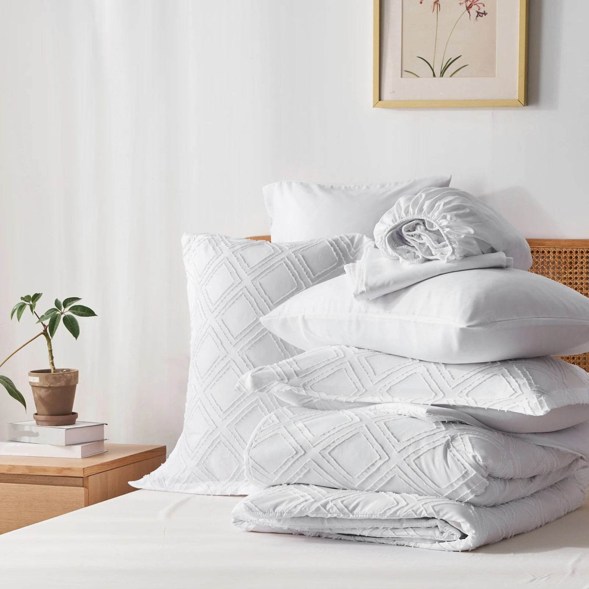 7-Piece Extra Soft Microfiber Diamond Tufted Comforter Set - Sleep Galleria