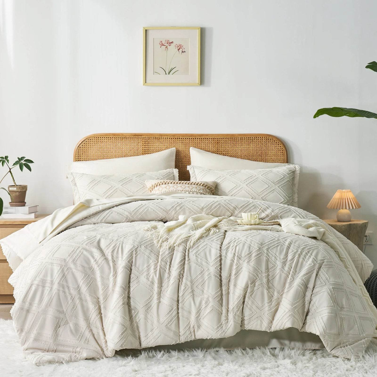 7-Piece Extra Soft Microfiber Diamond Tufted Comforter Set - Sleep Galleria