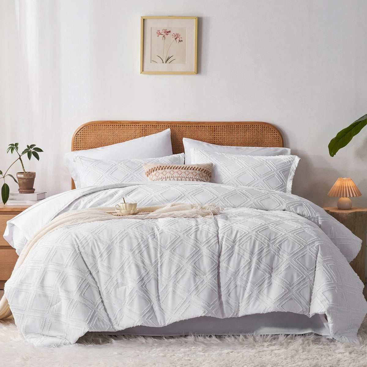 7-Piece Extra Soft Microfiber Diamond Tufted Comforter Set - Sleep Galleria