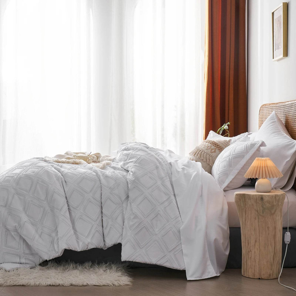 7-Piece Extra Soft Microfiber Diamond Tufted Comforter Set - Sleep Galleria