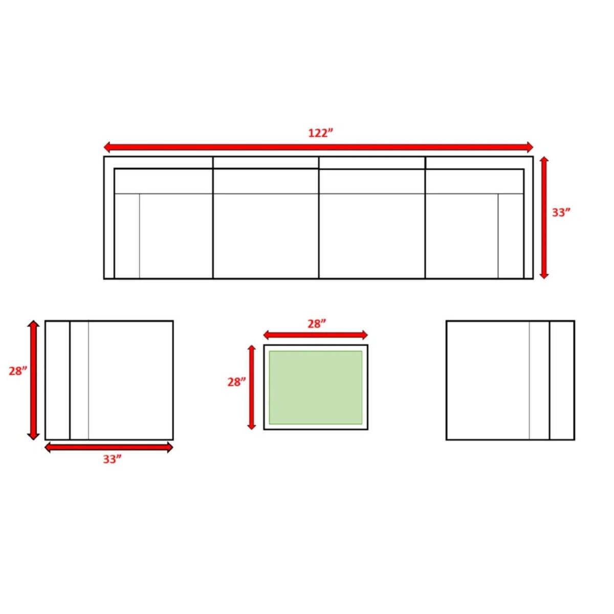 7 - Piece Weather - Resistant Brown Wicker Rattan Sectional Set - Driftwood - Omega Lifestyles