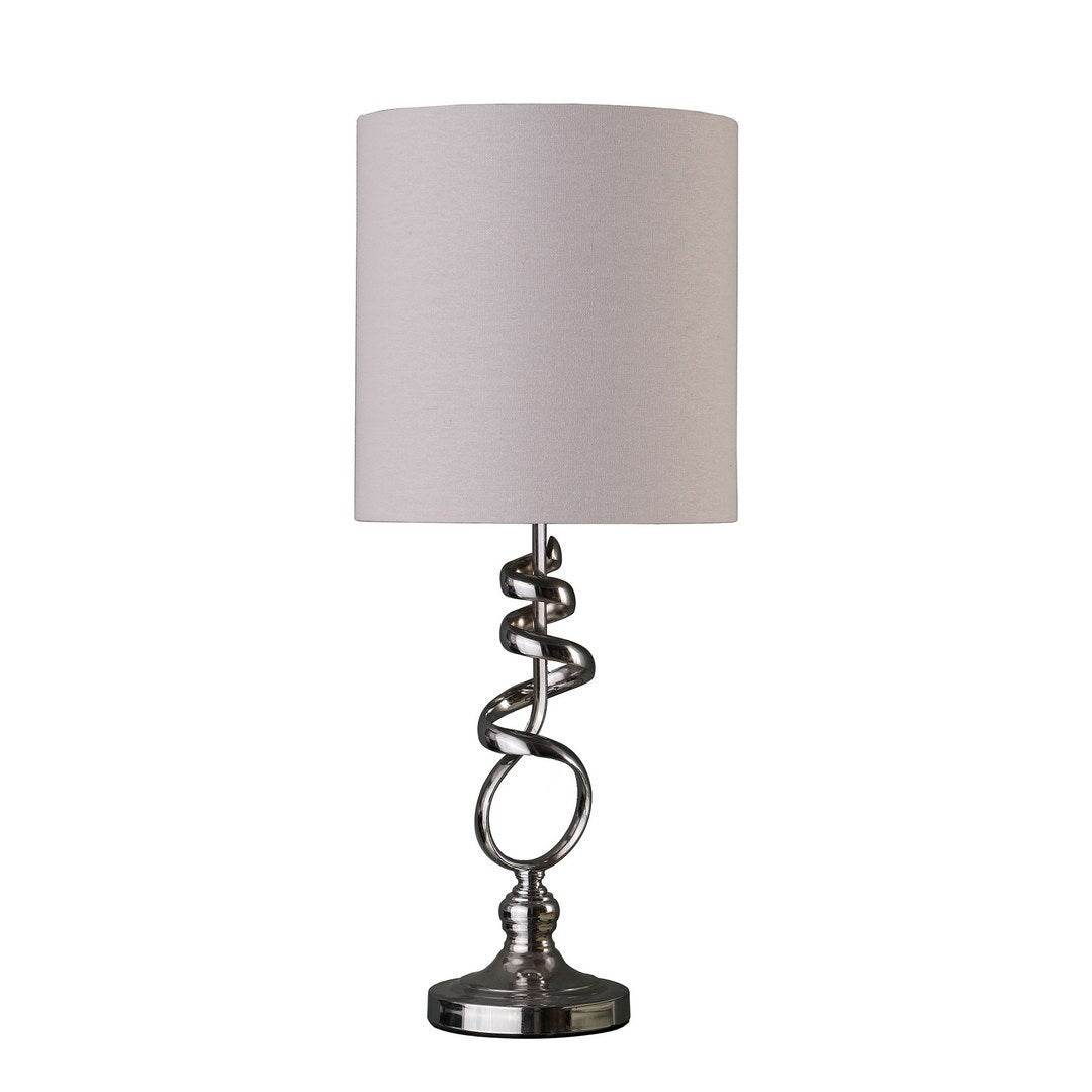 Abstract 21.5-Inch Brushed Silver Metal Table Lamp - Sleep Galleria