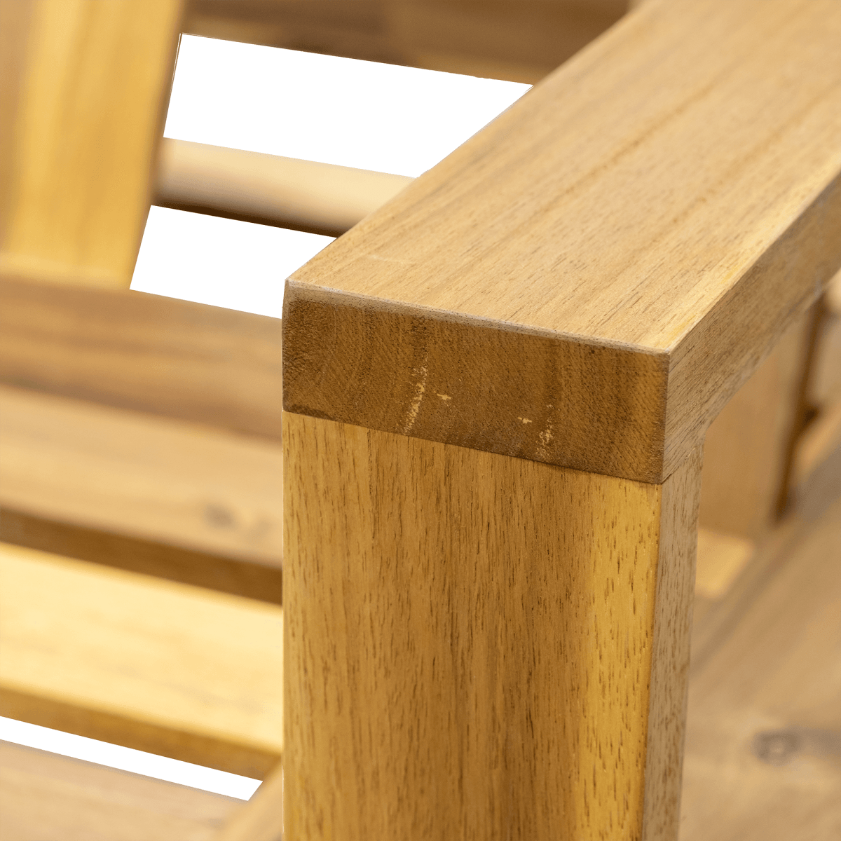 Acacia Wood Outdoor Lounge Chair With Adjustable Backrest - Sleep Galleria